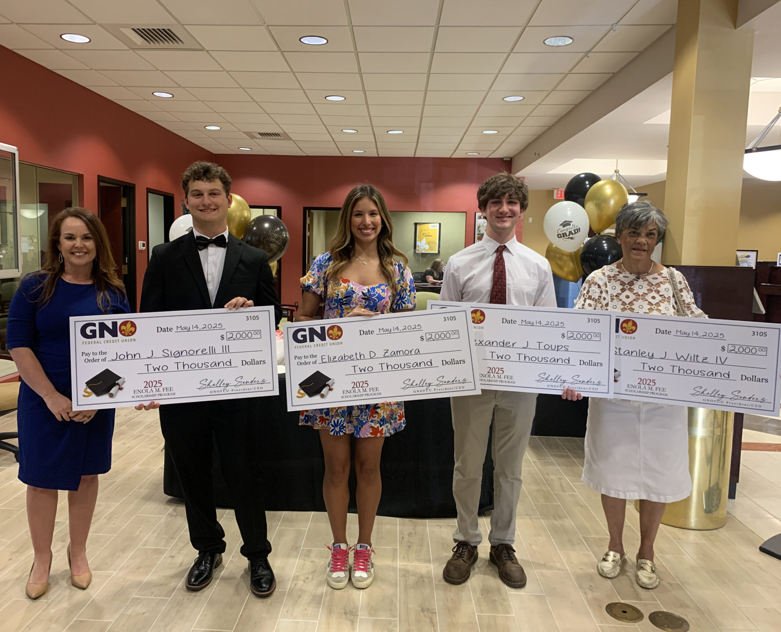GNO Federal Credit Union Proudly Announces 2025 Enola M. Fee Scholarship Recipients