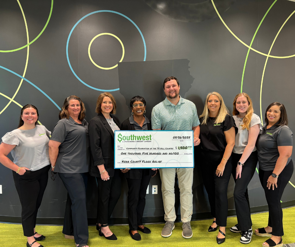Southwest Louisiana Credit Union Employees Raise $1,500 for Texas Flood Relief